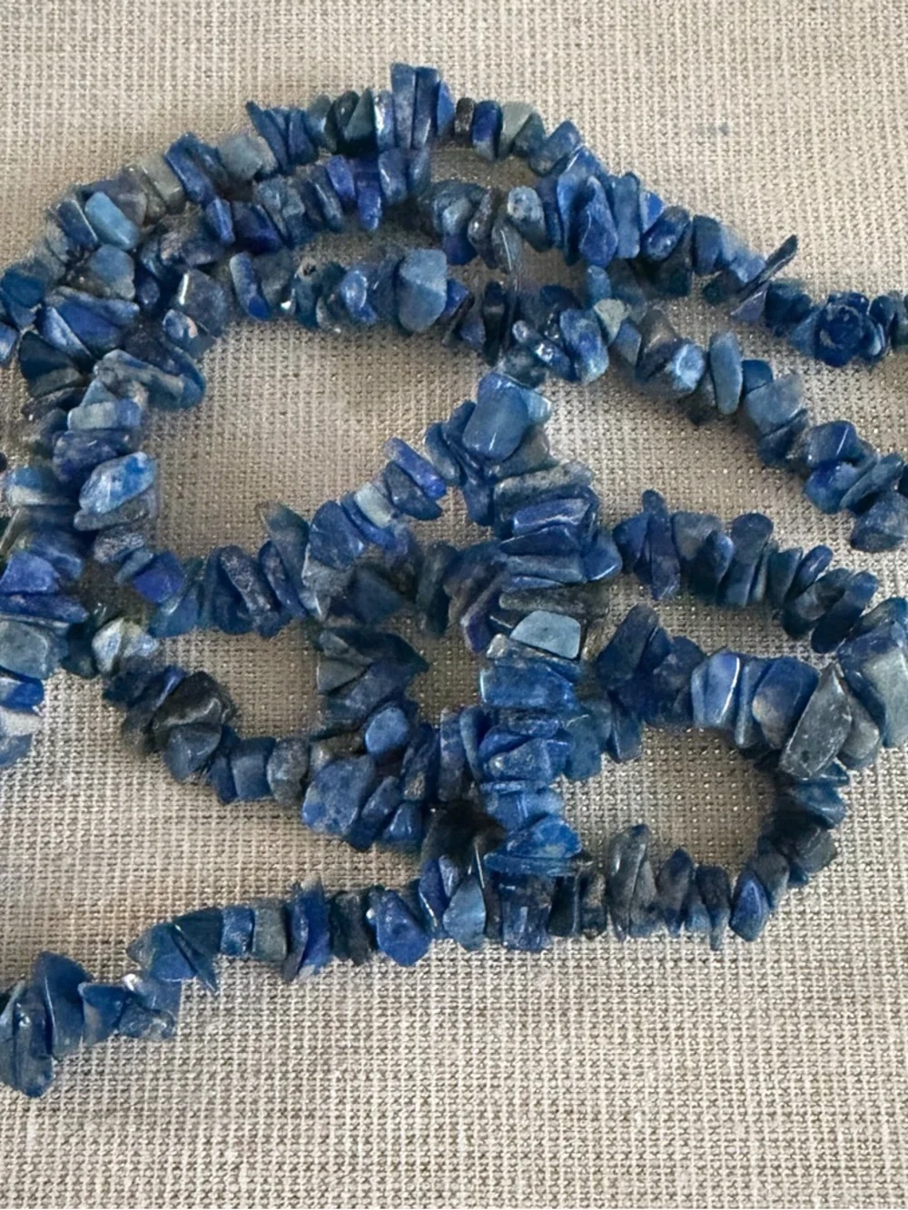 Lapis  Lazuli Blue Chip Bead Long Necklace - Women Jewelry